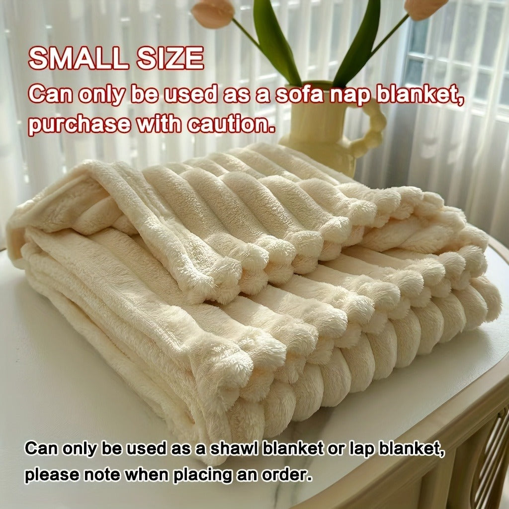 Channel-Textured Throw Blanket in Seven Colors and Four Displayed Size Options from 50 x 60 to 108 x 90 Inches