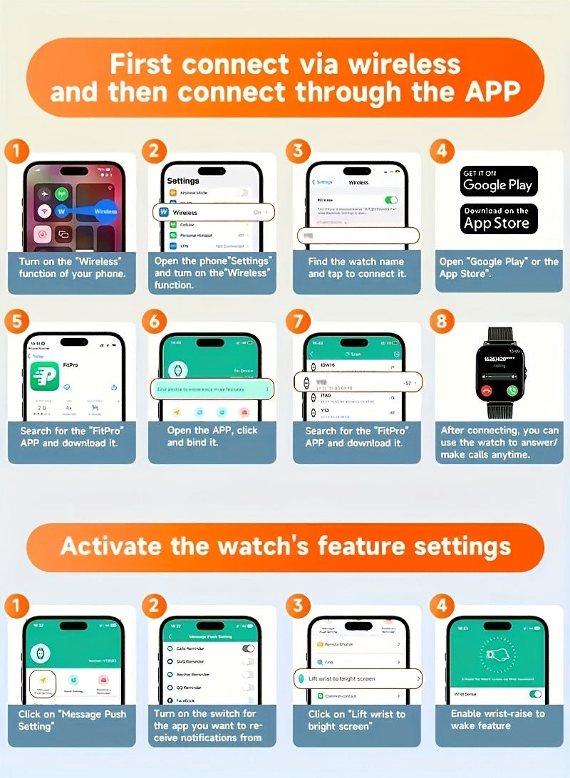 Smartwatch – Bluetooth Calling with 1.83" Full Touch Screen, Multiple Sport Modes, Music Control & Sedentary Reminder – Fitness Tracker…