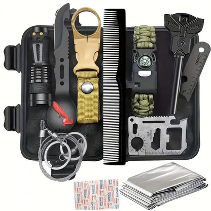 12- or 158-Piece Outdoor Tool and Supply Kits with Carry Pouch, Shovel and Fire-Starting Accessories