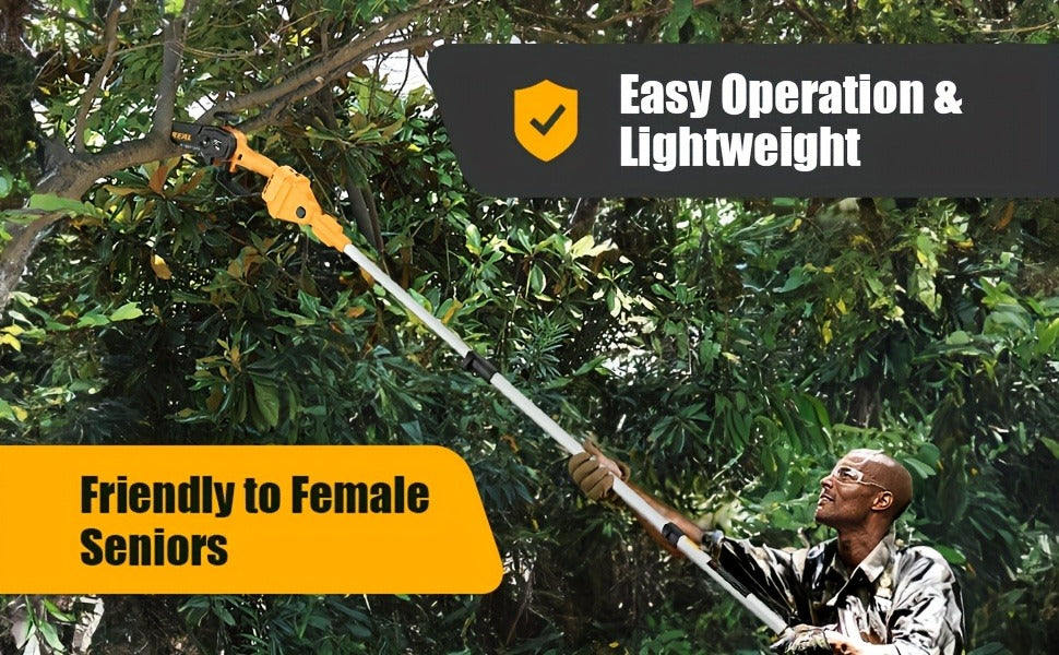 Telescopic Pole Saw Cordless Folding 6-Inch Electric with Compact Design, Battery-Powered Tree Pruner for Garden Pruning