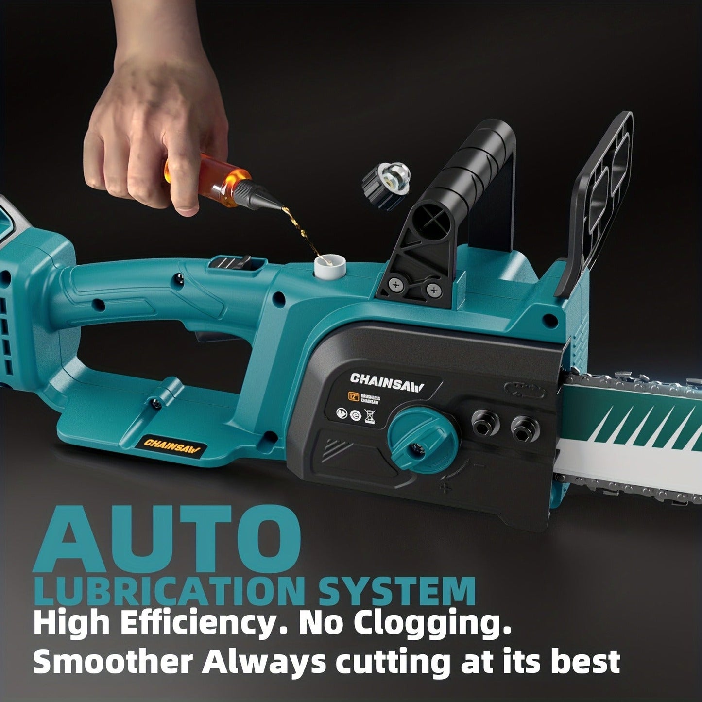 Cordless Chainsaw with Brushless Motor – 6 & 12-Inch Lithium Battery Electric Saw, Auto-Oiling, Safety Lock, Heavy-Duty Wood Cutting & Garden Tool