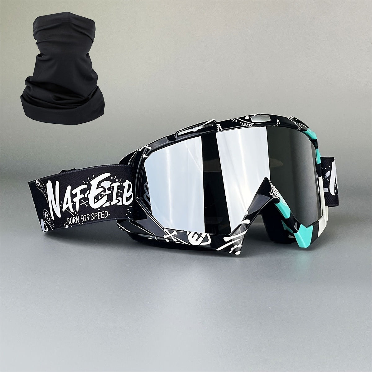 Ski Goggles Set with Black Headband – TPU Frame PC Lens Mirror Coating, Thick Foam Pad, Adjustable Strap, 28+ Color Styles, Adult Snow Goggles for Skiing & Snowboarding, Great Gift