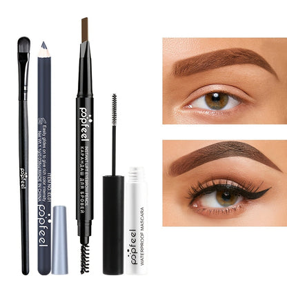 Complete Eye Makeup Kit 40 Color Eyeshadow Palette with Mascara Eyeliner Eyebrow Pencil & Brush — Matte Shimmer Glitter Pigmented