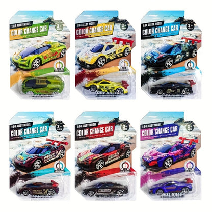6-Pack Color Changing Die-Cast Toy Cars for Kids – Temperature Sensitive Alloy Vehicles That Change Color in Water, Assorted Styles, Gift for Boys Girls Ages 3-6