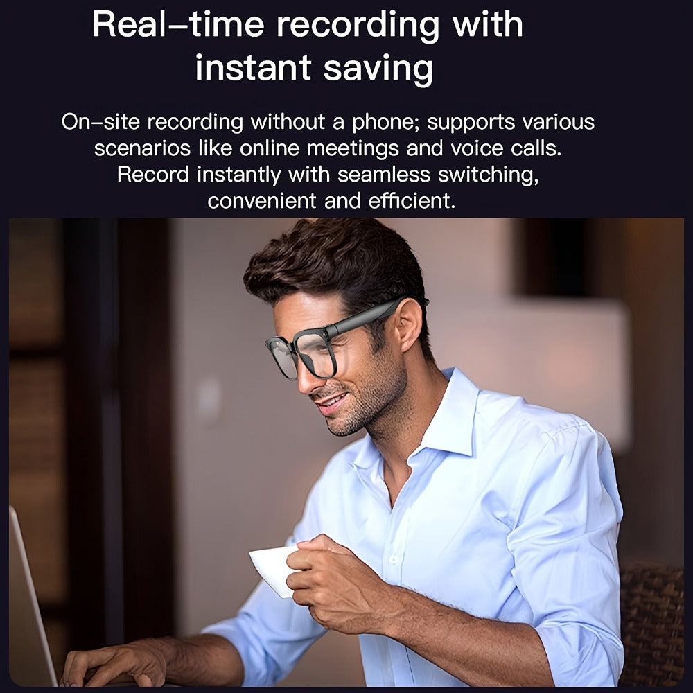 AI Camera Glasses 4K Recording & Real-Time Translation – 163 Languages, 8MP Wide-Angle FPV, 4GB Storage, Wireless Smart Glasses for Travel & Driving