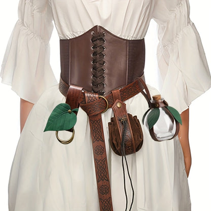 Renaissance Costume Waist Belt Set with Corset, Pouches and Four Exact Checkout Configurations