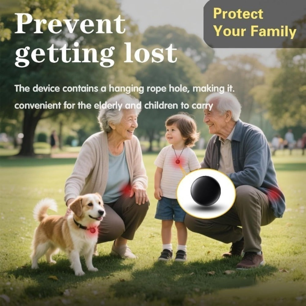 Four-Pack Round Find My Locator Tags with Black Magnetic Holders for Vehicles and Personal Items