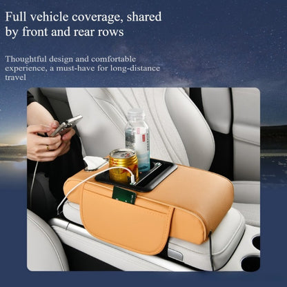 Car Armrest Box Cover Starry Sky Memory Foam Center Console Pad with Type-C USB Charging Port & Storage Pockets – Multifunctional Interior Protector Gift for Men and Women