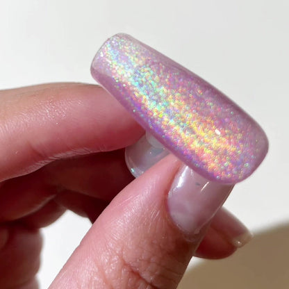 Gel Nail Polish 6-Color Rock-Candy Magnetic Cat-Eye Set with Holographic Reflective Finish