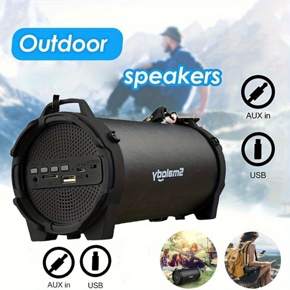 Rechargeable Wireless Boombox Speaker with 3.5mm AUX Input & USB Port – Loud Stereo Sound, 2000mAh Battery, 5H Playtime, Outdoor Indoor Party Home Speaker System