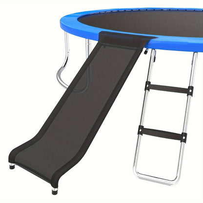 Trampoline Ladder and Slide Kit with Two-Step U-Hook Ladder, Black Slide and Pictured Mounting Hardware