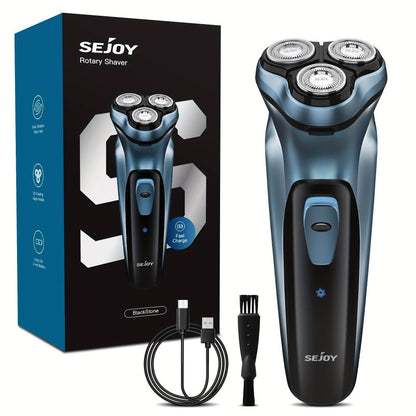 Electric Shaver 3D Floating Rotary Head with Pop-Up Trimmer, LCD Display and 1-Hour Fast Charge for Wet/Dry Use