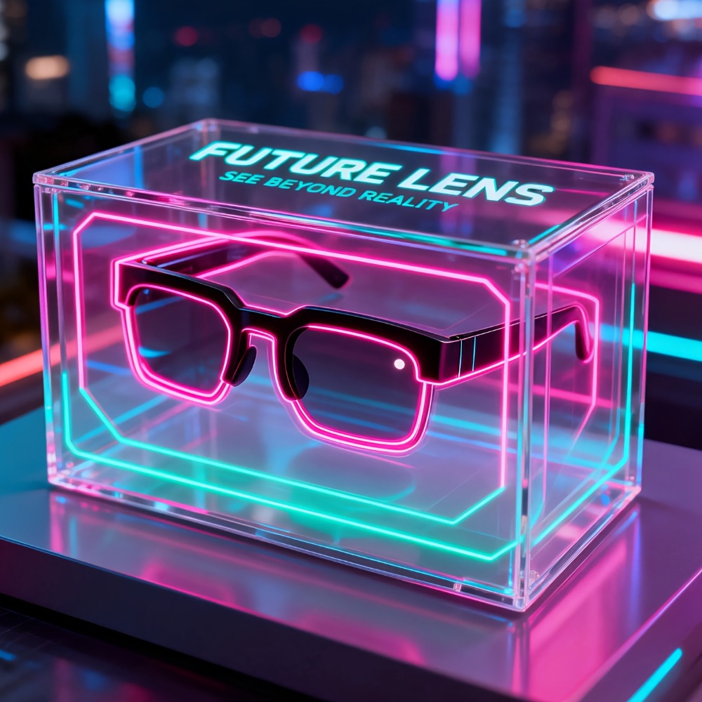 Smart Glasses Translation Eyewear with Bluetooth Open-Ear Speaker, Built-In Microphone and Black Frame