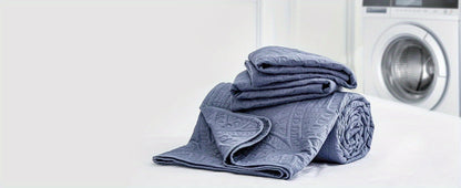 Three-Piece Lightweight Microfiber Quilt Set with Pillow Shams in Ten Size and Color Options