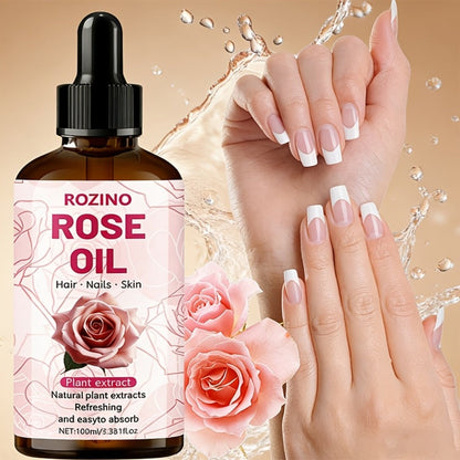 Essential Oil Rose 100ml or 3-Bottle Value Pack with Dropper for Massage, Shower and External Care