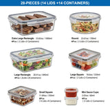 28Pcs-(14 Lids +14 Containers)