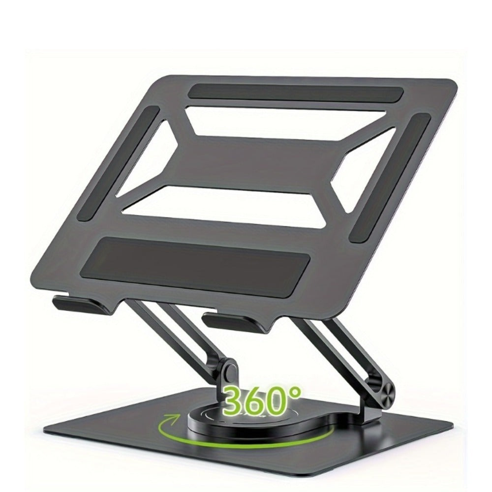 Adjustable 360-Degree Swivel Laptop Stand for Devices up to 17 Inches in Black or Silver for Desks