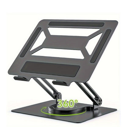 Adjustable 360-Degree Swivel Laptop Stand for Devices up to 17 Inches in Black or Silver for Desks