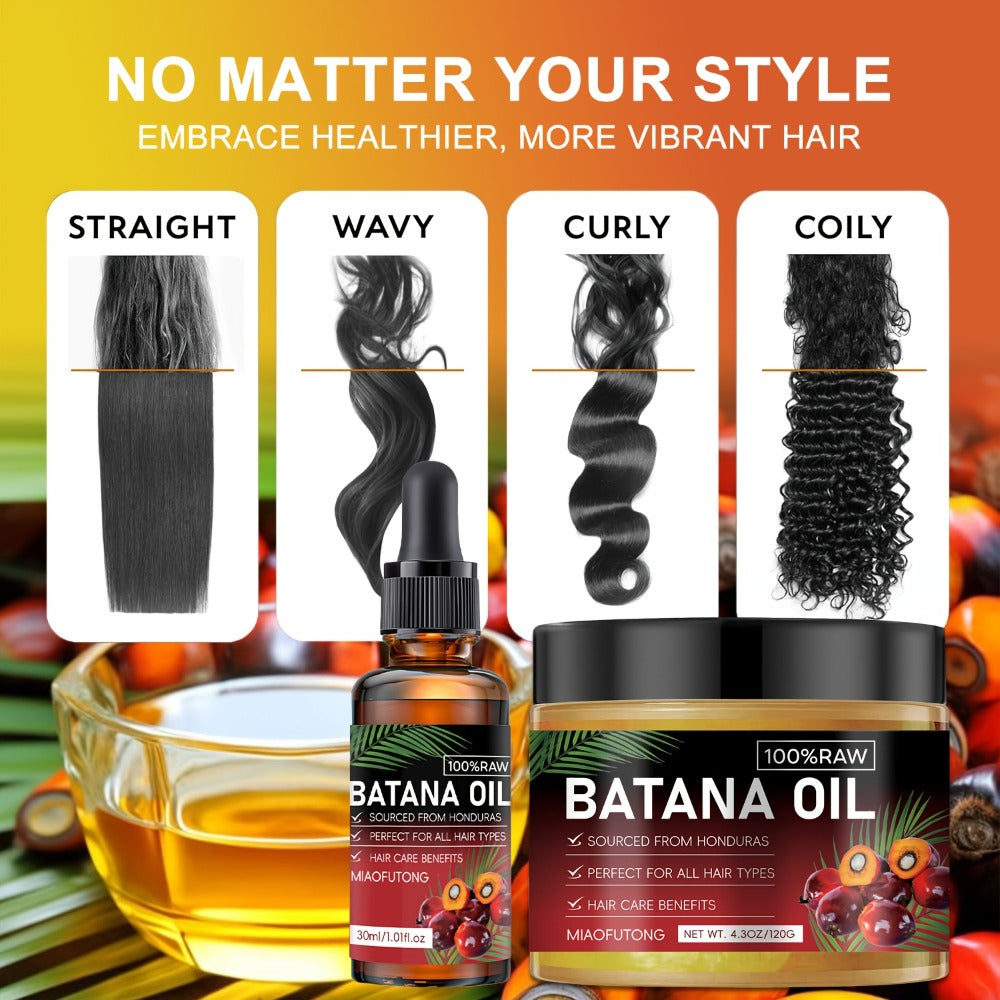 Two-Pack Pure Honduran Batana Hair Oil Set for Daily Scalp and Dry Hair Care Routines at Home