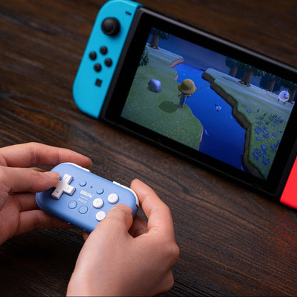 8BitDo Micro Bluetooth Gamepad for Nintendo Switch Android Raspberry Pi - Pocket-Sized Mini Controller with Keyboard Mode, Blue