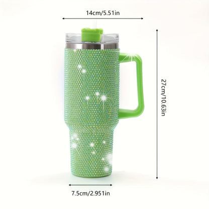 Insulated Tumbler 40oz All-Over Rhinestone Stainless Steel in Fifteen Retained Color Options