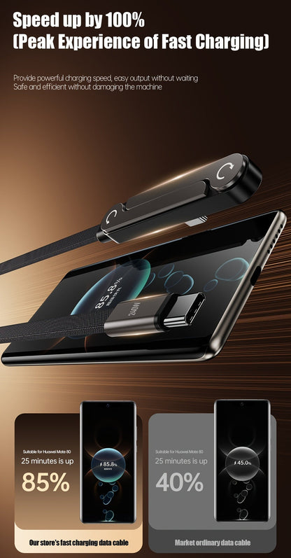 Folding-Bracket USB-C to USB-C Cable with 240W Marking, 480Mbps Graphic and 4.92 ft Length