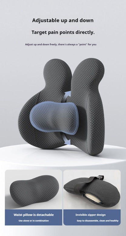 Lumbar Support Cushion & Seat Cushion Set – Ergonomic Office Chair Pillow for Lower Back Pain Relief, Breathable Memory Foam Waist & Hip Support for Home, Car & Desk Chair