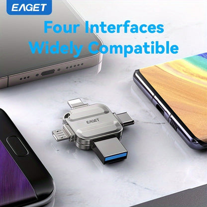 USB Flash Drive EAGET I50 4-in-1 USB 3.0 Multi-Connector Memory Stick with 32GB to 256GB Options