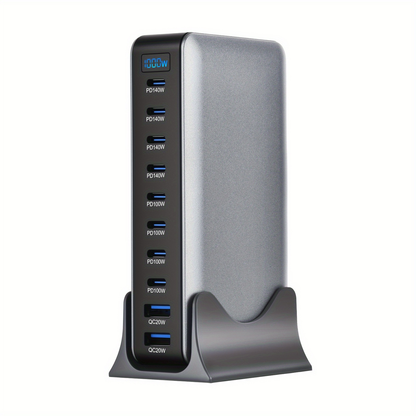 GaN Charging Station 1000W GaN3 10-Port USB-C Fast Charger for Laptops Tablets Smartphones for an Everyday Personal Care Routine