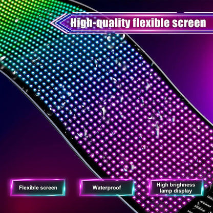 Flexible LED Matrix Display Sign Programmable Scrolling Text - Devil Eyes High Refresh Rate Battery Powered 6.81x2.76 Inch for Party Wedding Halloween Holiday 4th of July Decoration