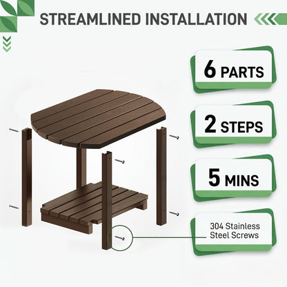 16.5-Inch HDPE Outdoor Side Table, Outdoor Accent Table for Patio detail image - detail view 10