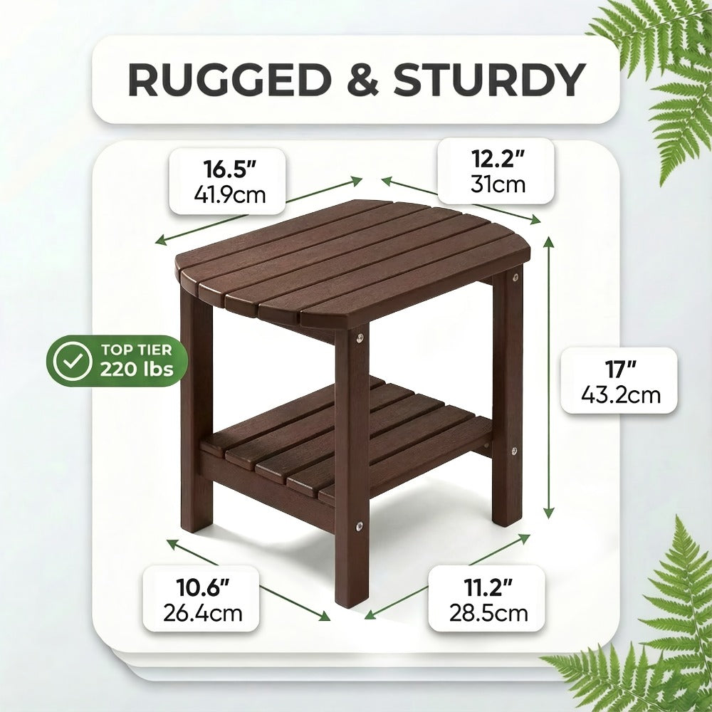 16.5-Inch HDPE Outdoor Side Table, Outdoor Accent Table for Patio detail image