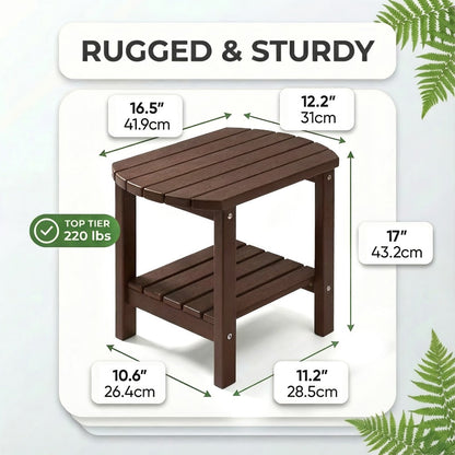 16.5-Inch HDPE Outdoor Side Table, Outdoor Accent Table for Patio detail image