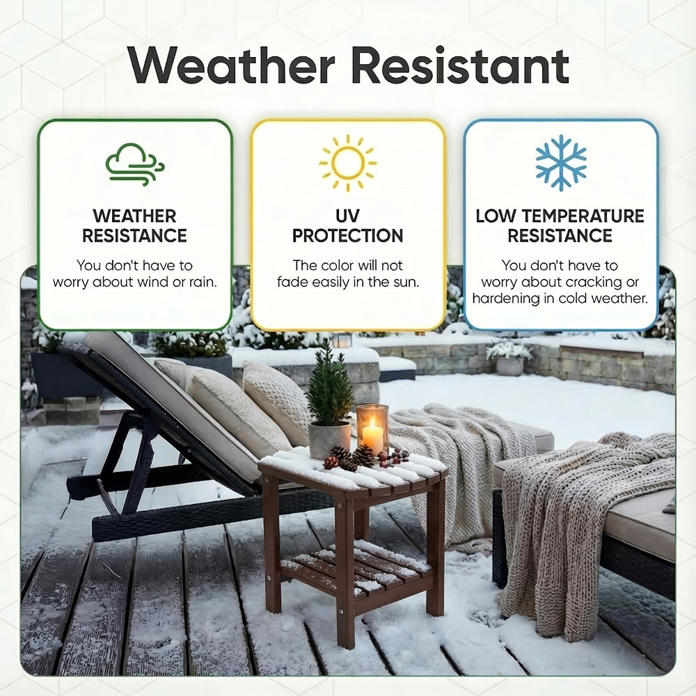16.5-Inch HDPE Outdoor Side Table, Outdoor Accent Table for Patio detail image - detail view 4
