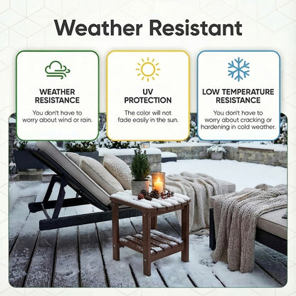 16.5-Inch HDPE Outdoor Side Table, Outdoor Accent Table for Patio detail image - detail view 4
