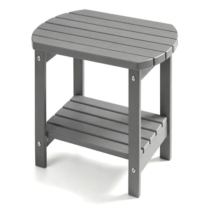 16.5-Inch HDPE Outdoor Side Table, Outdoor Accent Table for Patio detail image - detail view 9