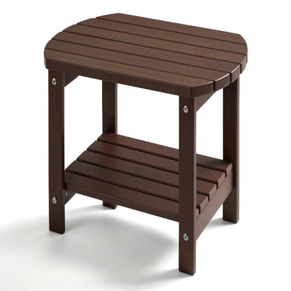 Outdoor Side Table, HDPE Adirondack Double Side Table 16.5 Inch Weatherproof Outdoor End shown in the main product view
