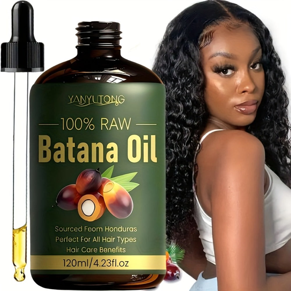 Hair Oil Batana 4.06oz Amber Dropper Bottle with 120ml Liquid Formula for Pre-Wash or Leave-In Use