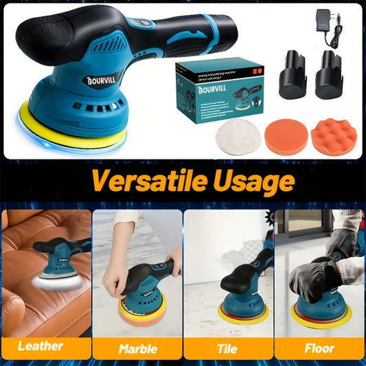 Cordless Car Polisher 5-Inch 8-Speed up to 5000 RPM with Battery for Car Detailing Scratch Removal Paint Correction - Portable Buffer Polishing Machine