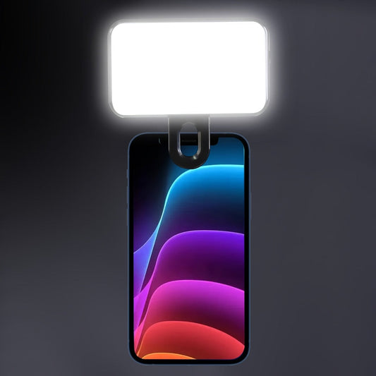 Clip-On LED Fill Light for Phone Laptop Tablet Mini Portable Selfie Light for Video Conferencing Live Streaming Makeup Photography Battery Powered Compact Clip Light