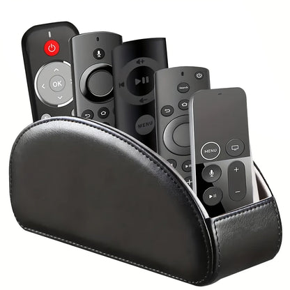 Faux Leather Desktop Organizer 5 Compartments – Multifunctional Remote Control Holder Caddy, Pen Holder Storage Box for Remote Controls, Pens, Eyeglasses, Makeup Brushes & Office Stationery, 10 Styles