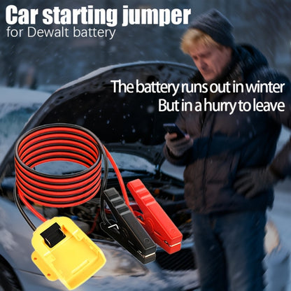 Jump Starter Cable Adapter for DeWalt 18V 20V DCB Battery Portable Car Battery Jump Start Connector ABS Housing - Yellow & Red (Battery & Cables Not Included)
