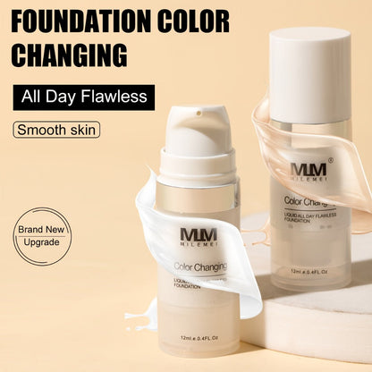 Color Changing BB Cream Foundation 3PCS Moisturizing Glycerin Lightweight Non-Cakey Natural Flawless Coverage - Buildable Tinted Moisturizer for All Skin Tones Unisex Makeup Set