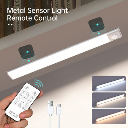 Two-Piece 7.9-Inch Motion Sensor Cabinet Light Set with Remote, USB Charging and Three Light Colors