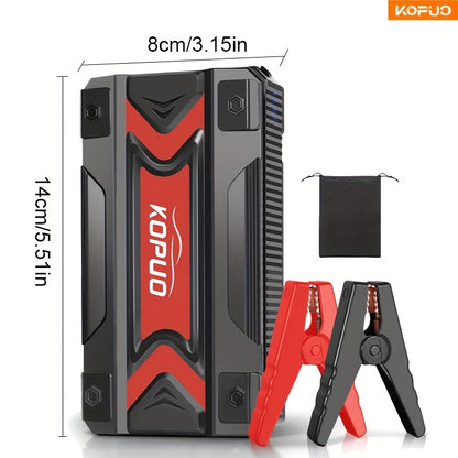 Car Jump Starter Power Bank 3-in-1 12V Battery Booster Charger LED Flashlight SOS for Cars Motorcycles SUVs Compact Emergency Starter Dead Battery in Seconds