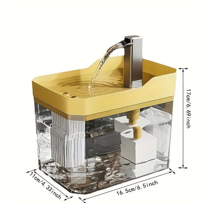 Cat Water Fountain Automatic USB Rechargeable – Ultra-Quiet Smart Pet Water Dispenser with Continuous Cycling Flow, No Battery Required, for Cats & Dogs (White / Black / Yellow)
