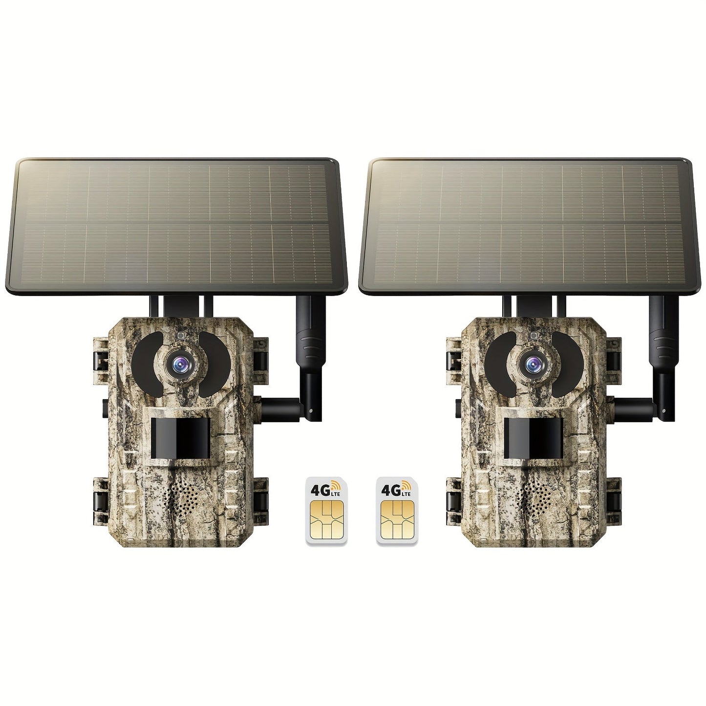 4G LTE Solar Trail Camera with App Alerts, Live View and Built-In SIM in One- to Four-Camera Packs