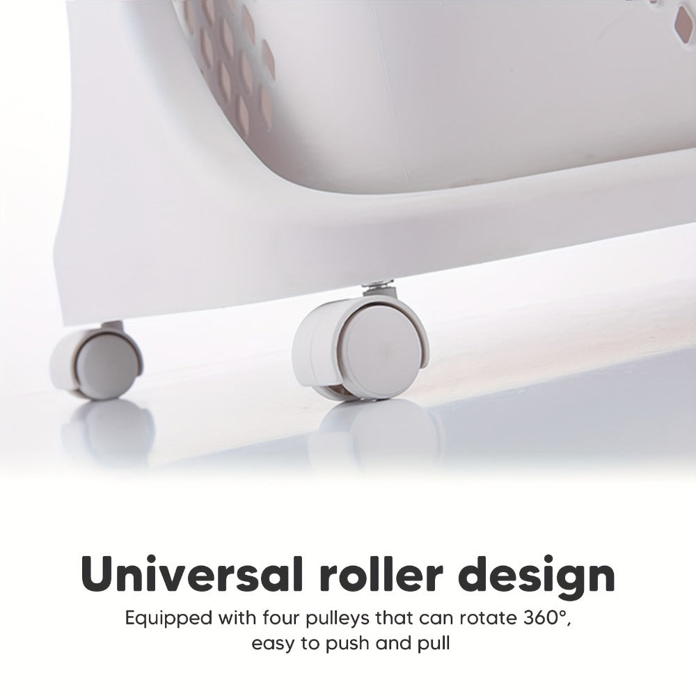 Two-Tier Rolling Laundry Hamper Cart with Removable Baskets for Bathrooms, Bedrooms and Laundry Rooms