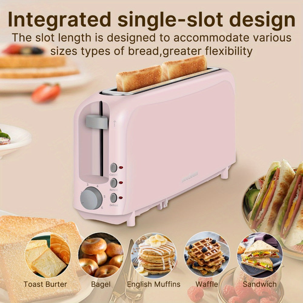 750W Slim Two-Slice Toaster with Six Shade Settings, Reheat, Defrost, Crumb Tray and Six Color Options