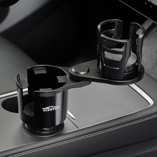 Car Cup Holder Phone Mount 2-in-1 Long Arm - 360° Rotating Cell Phone Holder with Cup Holder Expander, Universal Smartphone Car Mount